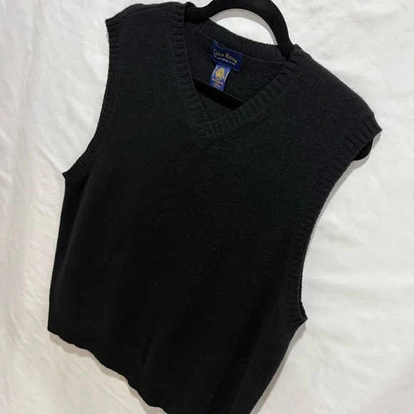 Club Room Wool Sweater Vest L Lambswool Knit Preppy Academia Minimalist Layer - Picture 2 of 12